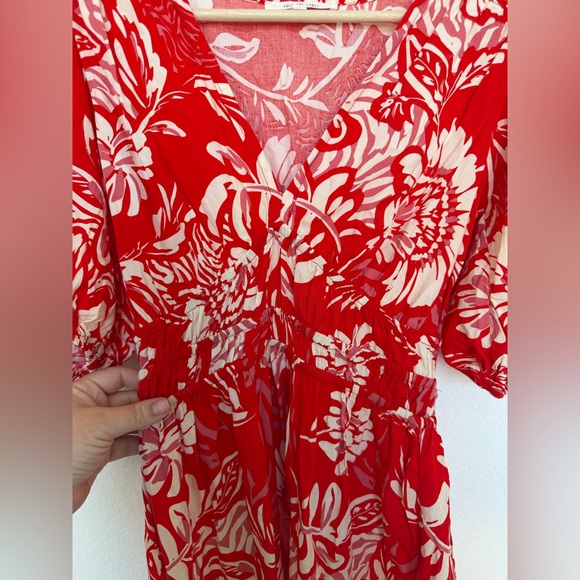 Anthropologie Abel the Label Floral Sundress Red Pink white size small - Picture 5 of 6